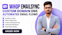 setup whop emailsync, custom domain dns, whop automated email flows