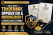 draft trademark opposition and infringement complaint letters
