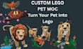 do custom 3d lego pet design animal moc with step by step building instructions