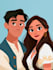 make a disney cartoon illustration