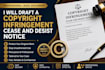 draft a copyright infringement cease and desist notice