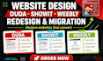 duda website design duda website redesign weebly website showit website