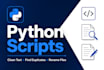 create simple python scripts for text cleaning and file renaming