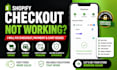 fix shopify checkout bugs, errors and payment issues
