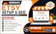 do german etsy setup, etsy listing, german etsy SEO, and store optimization