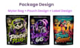 design mylar bag pouch label, packaging