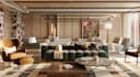 convert 2d layout plan to 3d warm minimalist,contemporary interior,japandi style