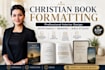 do christian book formatting, interior design, amazon KDP and ebook formatting