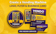 design a modern vending machine logo, flyer, and business card