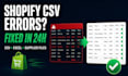 fix or convert supplier files to shopify CSV