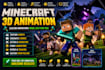 create minecraft animation, fight scene, roblox animation, mine imator video