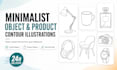 draw minimalist object and product contour illustrations