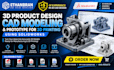 3d cad design, 3d cad model, 3d product rendering and industrial product design