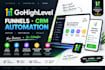 setup gohighlevel CRM, funnels, pipelines, calendars and workflows