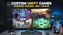 develop a custom unity game with gameplay mechanics and UI