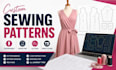 create custom clothing sewing patterns, digital PDF sewing patterns