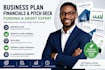 write a business plan, financial model, pitch deck and funding proposal