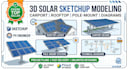 do sketchup 3d solar model carport pole rooftop design diagram