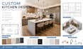 design kitchen with cabinets, materials, layout and photorealistic 3d rendering