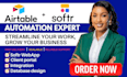 build airtable crm softr database client portal, automation integration expert