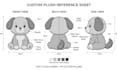 design custom plush reference sheet tech pack stuffed animal toy and ych concept