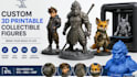 create custom 3d printable collectible figures and stl models