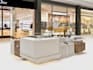design a 3d mobile gadget showroom with realistic rendering