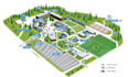 design campus arena maps, university map school, college wayfinding 2d,3d maps
