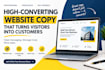 write high converting website copy and landing page copy