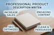write proffesional product descriptions in english