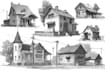 sketch houses and buildings