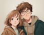 draw anime couple illustration