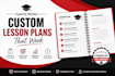 write custom educational lesson plans and curriculum