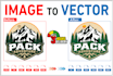 logo vector redraw, vectorize image and convert to svg for laser cutting