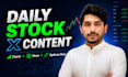 write daily stock market x twitter posts and content