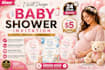 design a beautiful baby shower invitation using canva