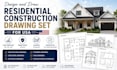 design and draw residential construction drawing set for USA