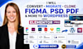 convert figma PSD sketch adobe xd html joomla to wordpress using elementor pro