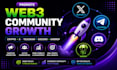do promotion for web3 crypto twitter, telegram discord community growth, airdrop