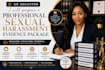 prepare a professional sexual harassment evidence and case summary