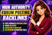 build high authority forum posting seo backlinks