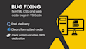 fix HTML, CSS and web code bugs in vs code