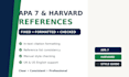 professionally fix apa 7 and harvard citations and references