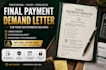 draft a professional final payment demand letter for your outstanding balance