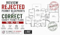 review rejected permit blueprints and correct county permit plans tx fl ca