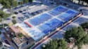 refresh 3d padle court,sport complex,pickleball, tennis render, outdoor facility
