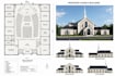 design church interior exterior, sanctuary, elevation and 3d rendering