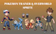 create pokemon pixel art, overworld sprite, fakemon, trainer sprite, game asset