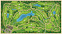 create an illustrated golf course map with fairways, holes, paths and icons