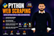 do python web scraping, data extraction and web automation